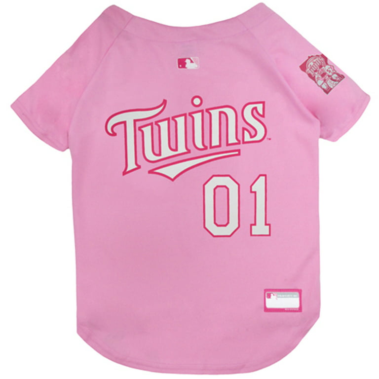 Pets First MLB Minnesota Twins Baseball Pink Jersey - Licensed MLB Jersey -  Extra Small