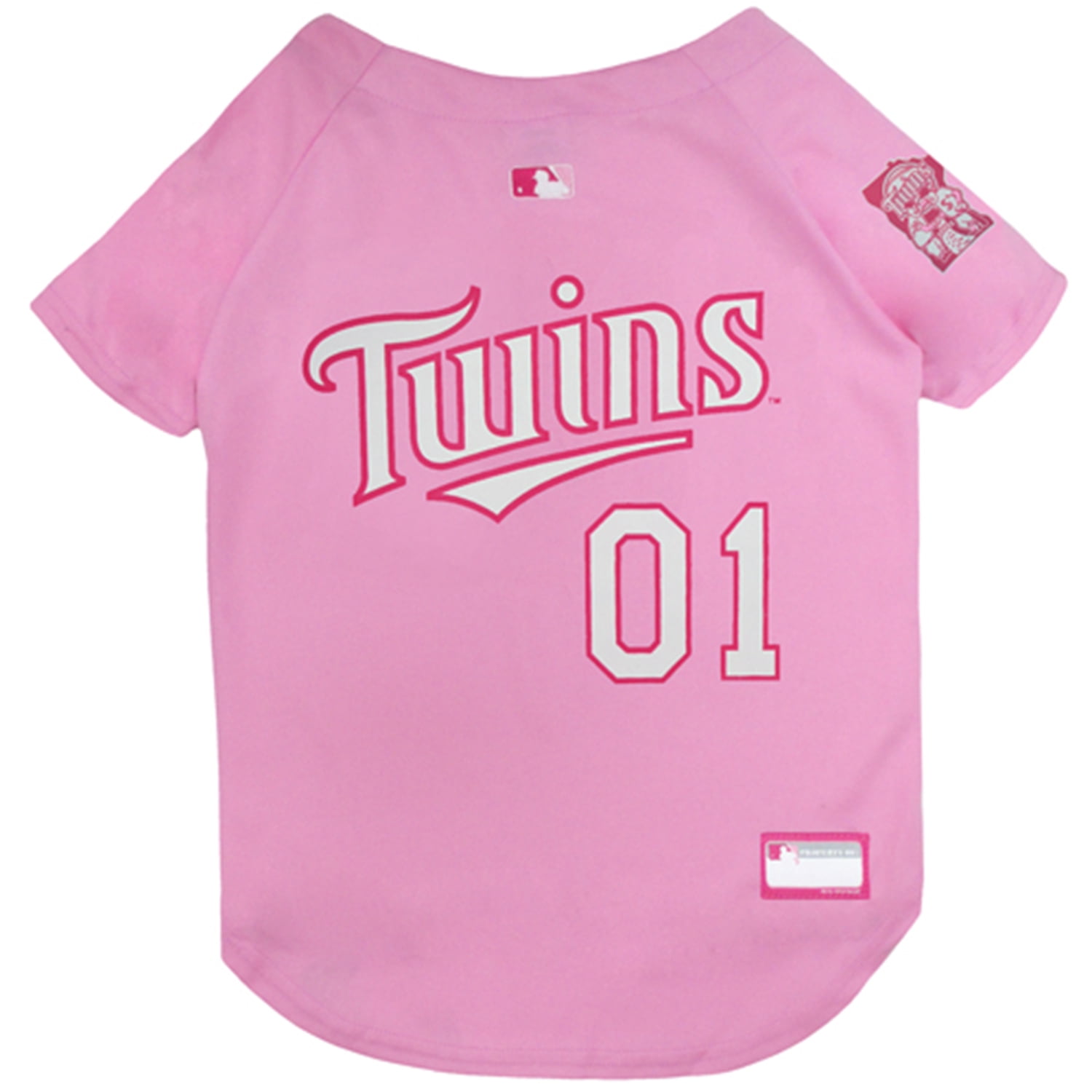 Pets First MLB Minnesota Twins Baseball Pink Jersey - Licensed MLB Jersey -  Large 