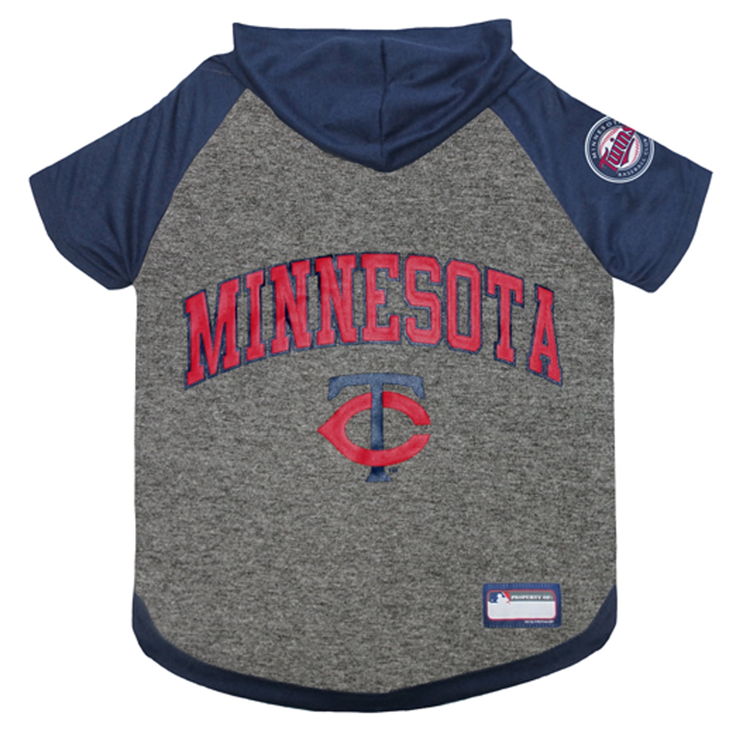 Pets First MLB Minnesota Twins Hoodie Tee Shirt for Dogs and Cats, Warm and Comfort - Extra Small