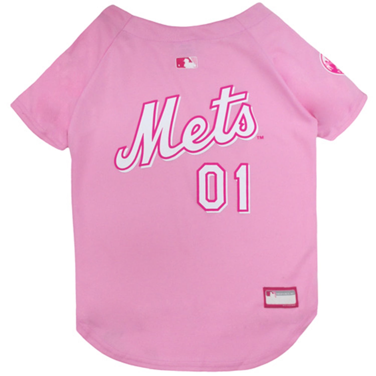 Pets First MLB New York Mets Baseball Pink Jersey - Licensed MLB Jersey -  Medium 
