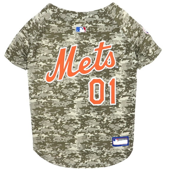 Pets First MLB New York Mets Camouflage Jersey For Dogs, Pet Shirt For Hunting, Hosting a Party, or Showing off your Sports Team, Extra Small