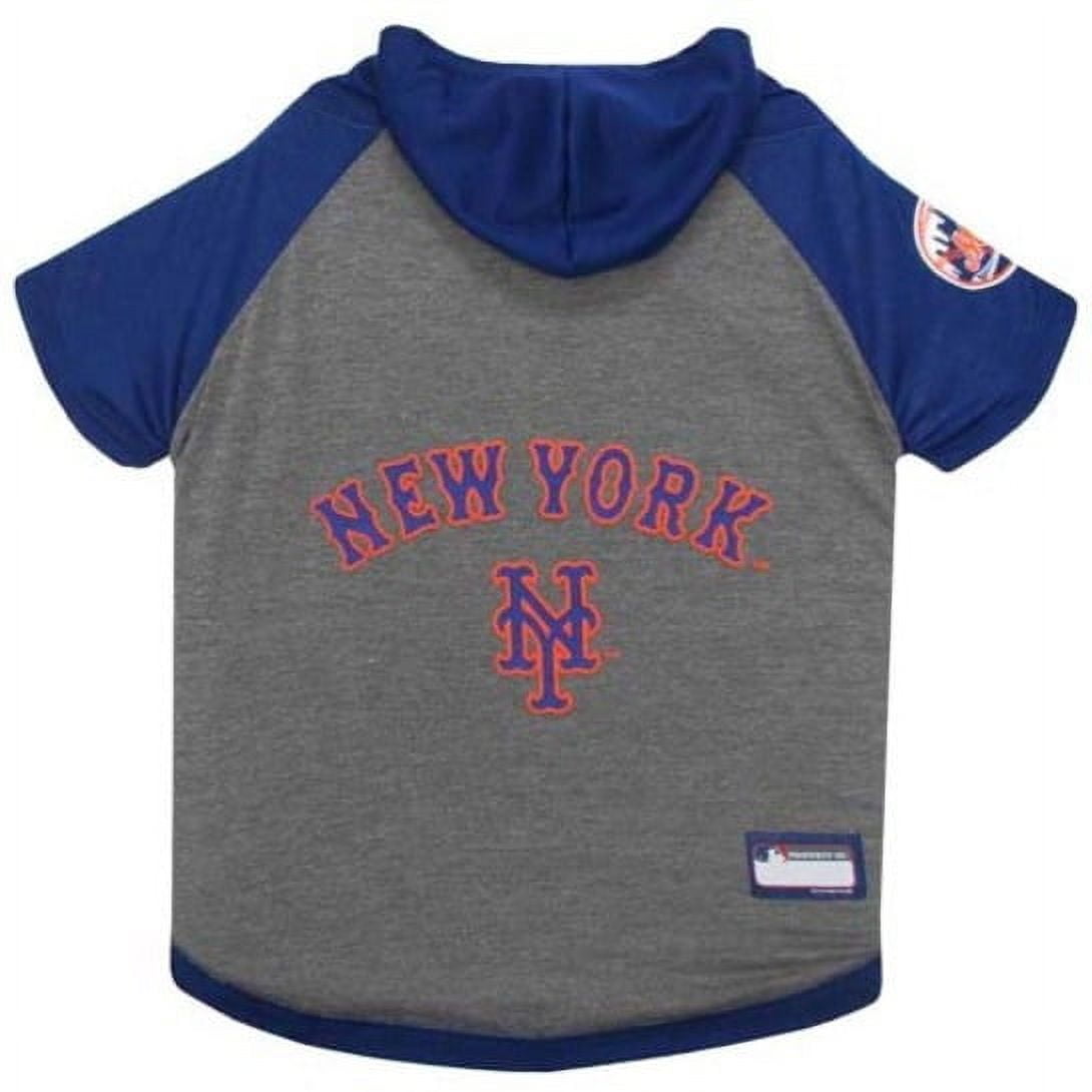Pets First MLB New York Mets Hoodie Tee Shirt for Dogs and Cats, Warm and Comfort - Large
