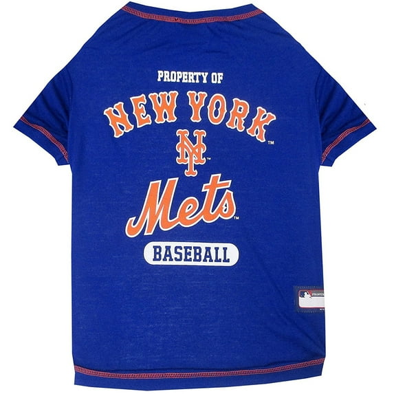 Pets First MLB New York Mets Tee Shirt for Dogs & Cats. Officially Licensed - Small