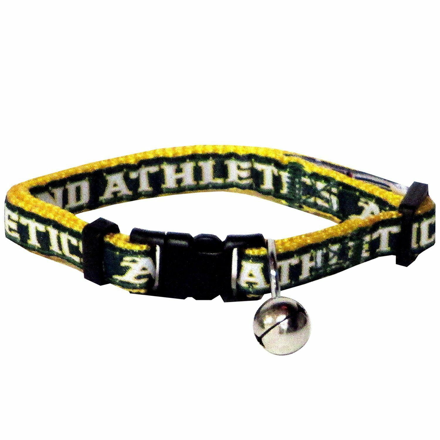 Pets First MLB Oakland Athletics Adjustable, Breakaway Cat Collar, Durable Nylon with Jingle Bell in 29 MLB teams