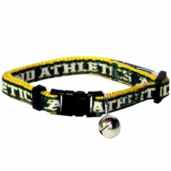 Pets First MLB Oakland Athletics Adjustable, Breakaway Cat Collar, Durable Nylon with Jingle Bell in 29 MLB teams