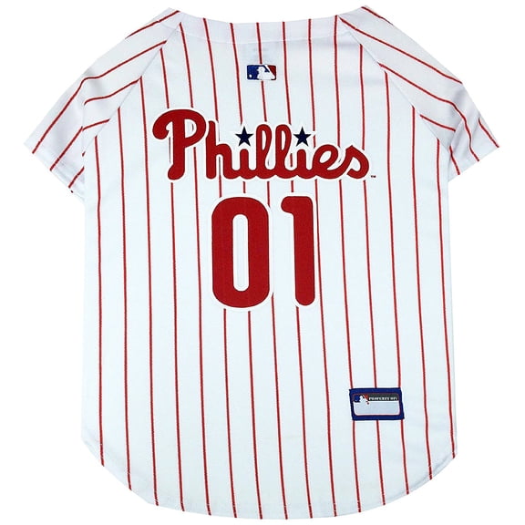 Pets First MLB Philadelphia Phillies Mesh Jersey for Dogs and Cats - Licensed Soft Poly-Cotton Sports Jersey - Small