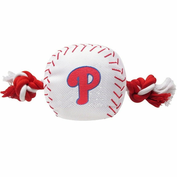 Pets First MLB Philadelphia Phillies Nylon Baseball Rope Tug Toy, MLB Licensed, Heavy Duty and Durable Toy