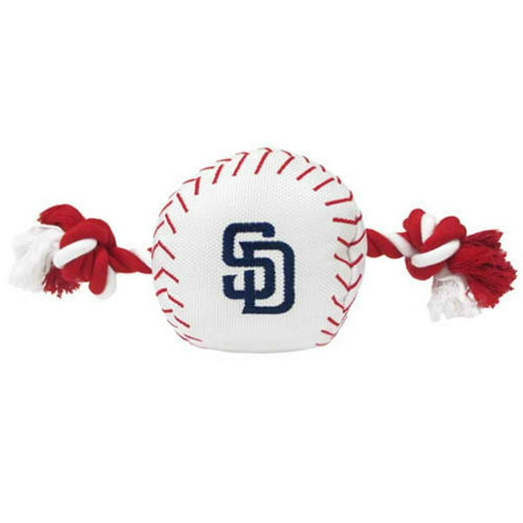Pets First MLB San Diego Padres Nylon Baseball Rope Tug Toy, MLB Licensed, Heavy Duty and Durable Toy