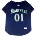 thumbnail image 1 of Pets First MLB Seattle Mariners Mesh Jersey for Dogs and Cats - Licensed Soft Poly-Cotton Sports Jersey - Large, 1 of 3