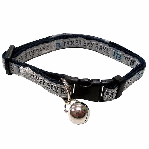 Pets First MLB Tampa Bay Rays Adjustable, Breakaway Cat Collar, Durable Nylon with Jingle Bell in 29 MLB teams