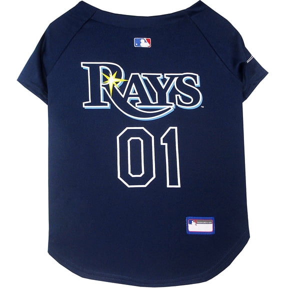 Pets First MLB Tampa Bay Rays Mesh Jersey for Dogs and Cats - Licensed Soft Poly-Cotton Sports Jersey - Small