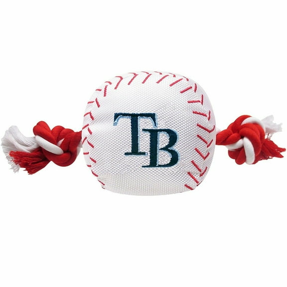Pets First MLB Tampa Bay Rays Nylon Baseball Rope Tug Toy, MLB Licensed, Heavy Duty and Durable Toy