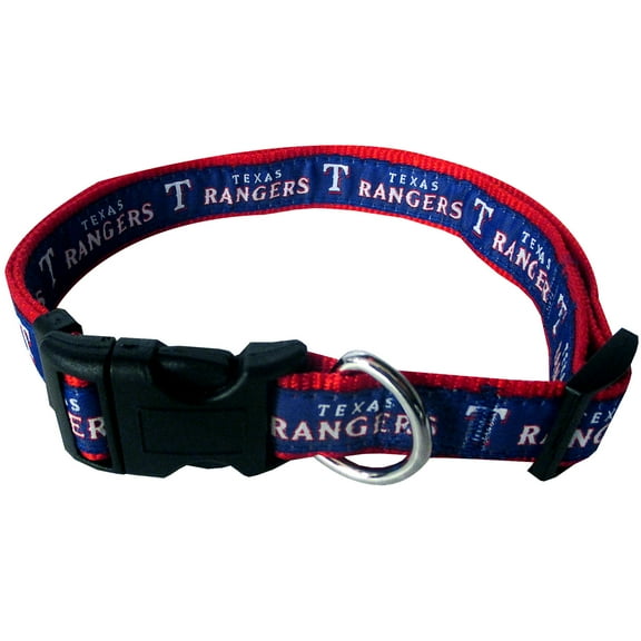 Pets First MLB Texas Rangers Dogs and Cats Collar - Heavy-Duty, Durable & Adjustable - Medium
