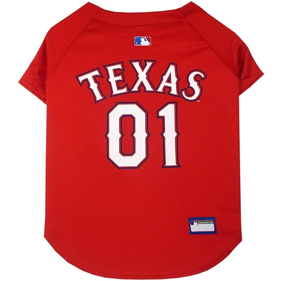 Pets First MLB Texas Rangers Mesh Jersey for Dogs and Cats - Licensed Soft Poly-Cotton Sports Jersey - Extra Small