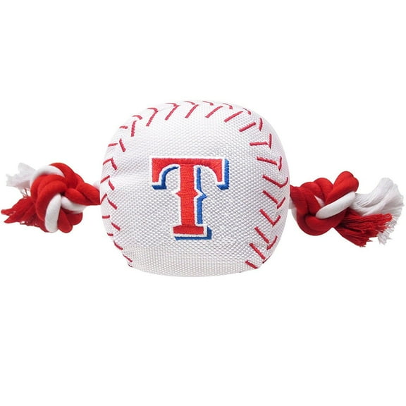 Pets First MLB Texas Rangers Nylon Baseball Rope Tug Toy, MLB Licensed, Heavy Duty and Durable Toy