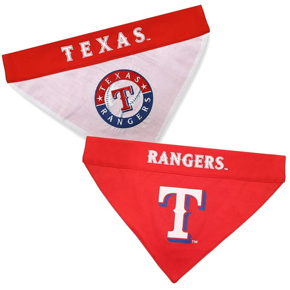Pets First MLB Texas Rangers Reversible Bandana - Dual-Sided Bandana for Cats & Dogs