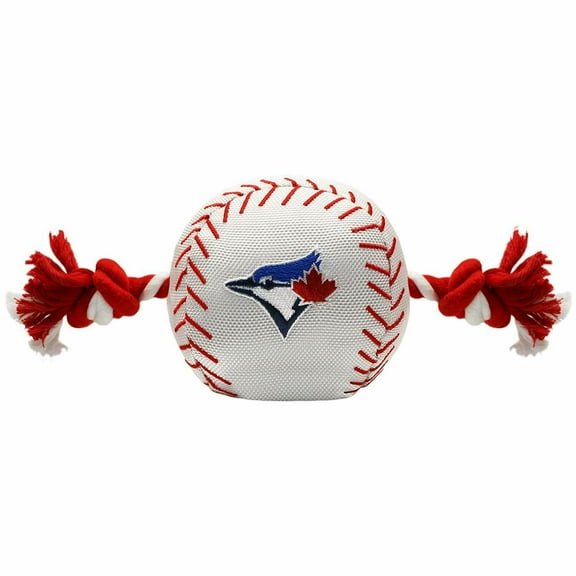 Pets First MLB Toronto Blue Jays Nylon Baseball Rope Tug Toy, MLB Licensed, Heavy Duty and Durable Toy