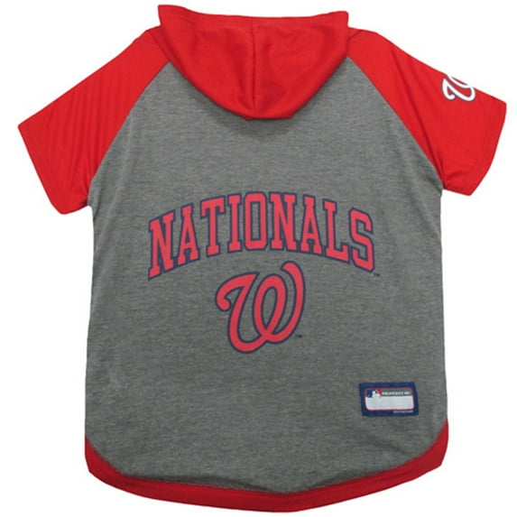 Pets First MLB Washington Nationals Hoodie Tee Shirt for Dogs and Cats, Warm and Comfort - Small