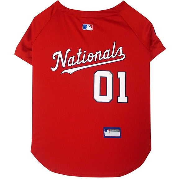 Pets First MLB Washington Nationals Mesh Jersey for Dogs and Cats - Licensed Soft Poly-Cotton Sports Jersey - Medium