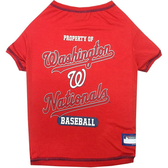 Pets First MLB Washington Nationals Tee Shirt for Dogs & Cats. Officially Licensed - Medium