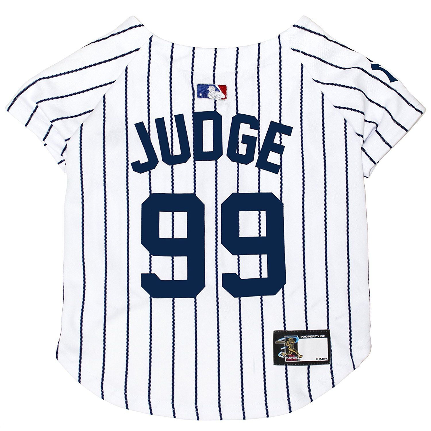 Pets First Polyester Cotton Striped New York Yankees Dog Cat Jersey, White,  S 
