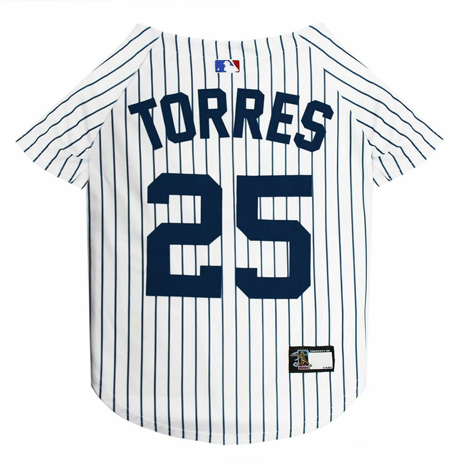 Pets First MLBPA Gleyber Torres Mesh Jersey for Dogs and Cats - Licensed Soft Poly-Cotton Jersey - Large