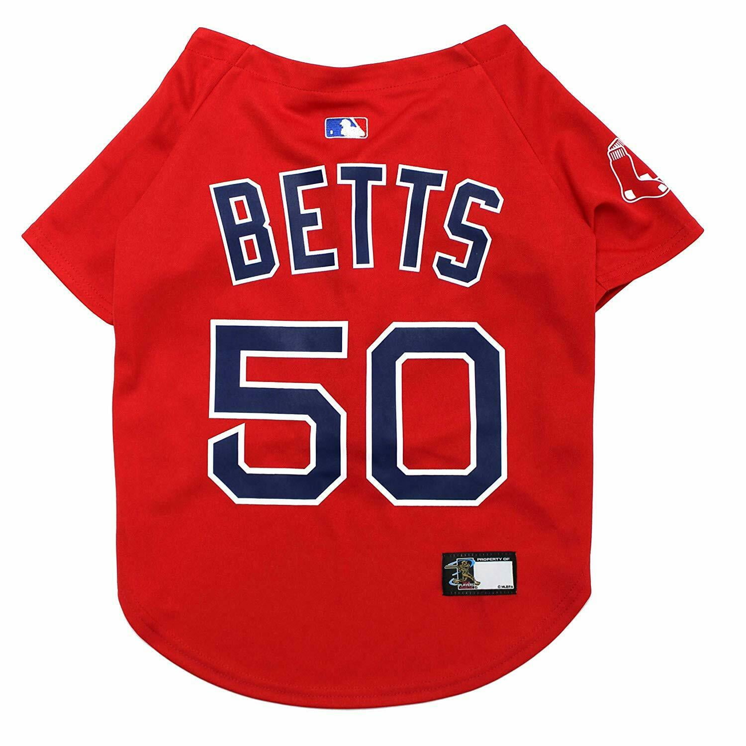 Pets First MLBPA Mookie Betts Mesh Jersey for Dogs and Cats - Licensed Soft  Poly-Cotton Jersey - Extra Large 