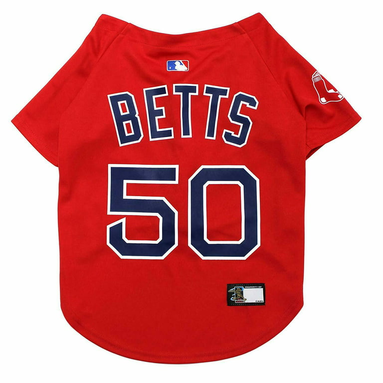 Pets First MLBPA Mookie Betts Mesh Jersey for Dogs and Cats - Licensed Soft  Poly-Cotton Jersey - Extra Small 