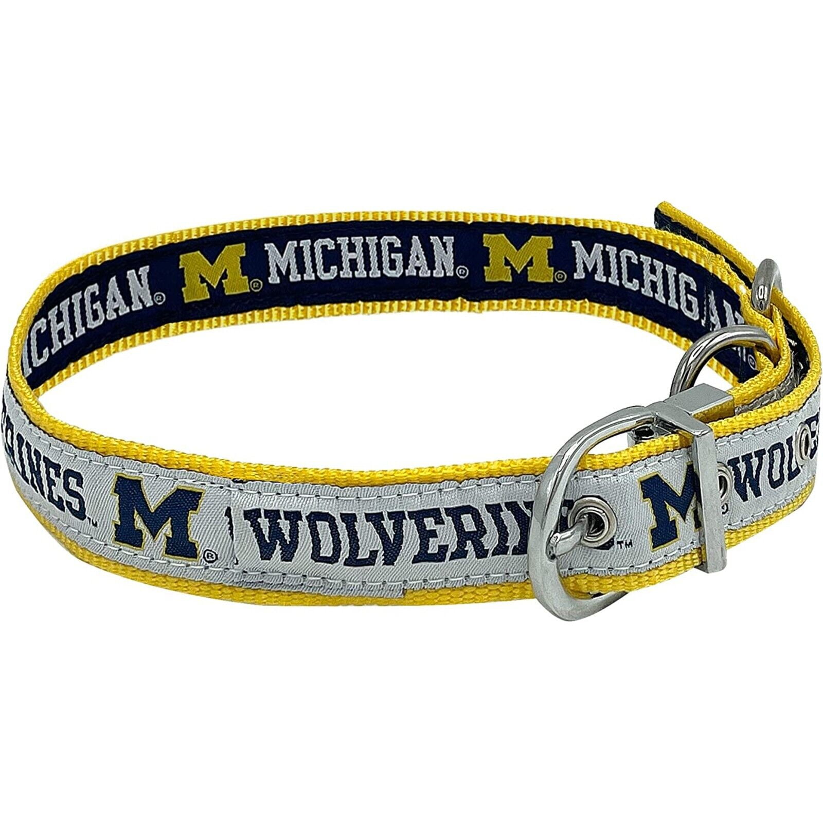 Pets First Michigan Wolverines Reversible NCAA Dog Collar Premium Two-Sided Pet Collar with Logo