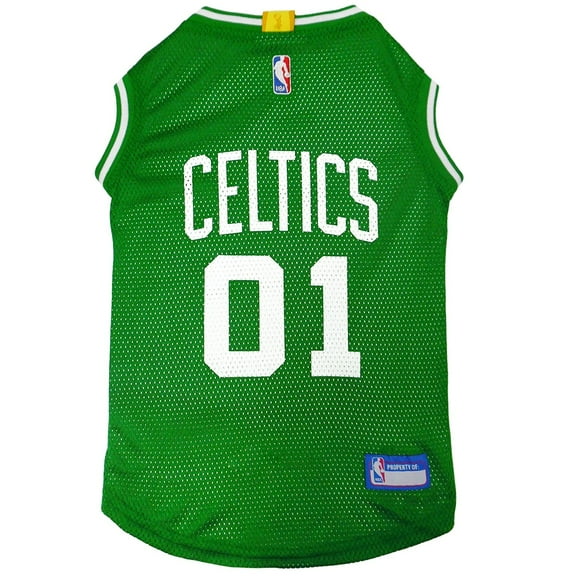 Pets First NBA Boston Celtics Mesh Basketball Jersey, Green, Medium