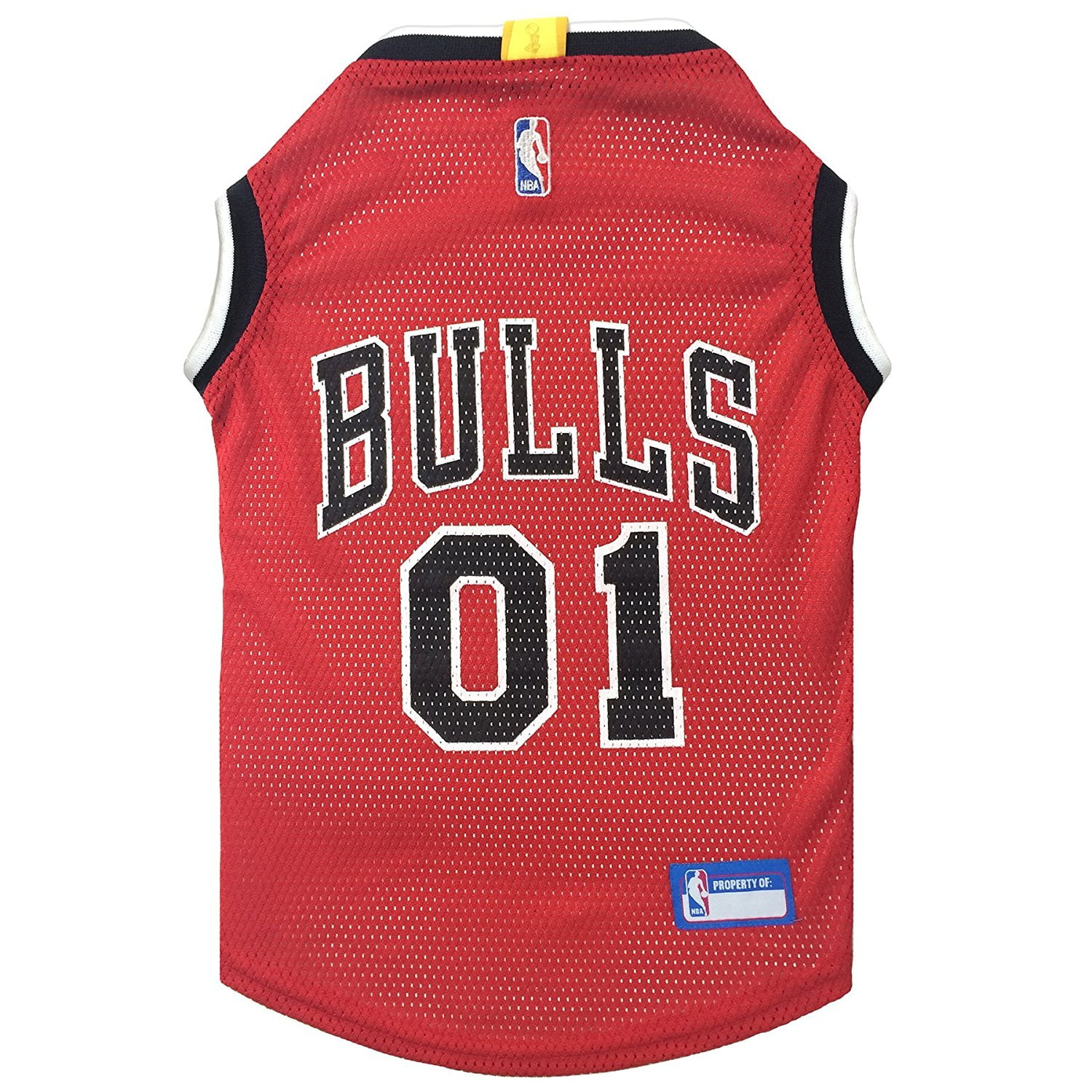 Pets First NBA Chicago Bulls Mesh Basketball Jersey for DOGS & CATS - Licensed, Comfy Mesh, 21 Basketball Teams / 5 sizes