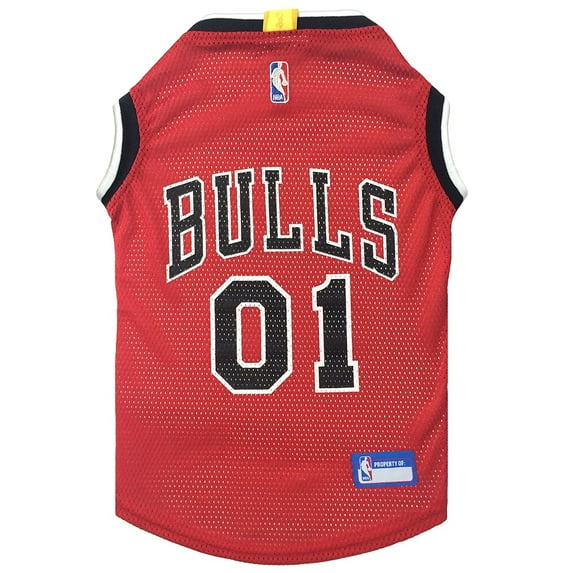 Pets First NBA Chicago Bulls Mesh Basketball Jersey for DOGS & CATS - Licensed, Comfy Mesh, 21 Basketball Teams / 5 sizes
