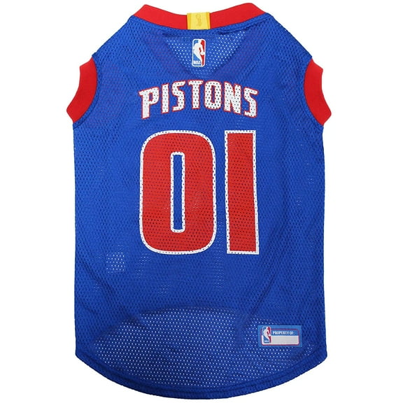 Pets First NBA Detroit Pistons Mesh Basketball Jersey for DOGS & CATS - Licensed, Comfy Mesh, 21 Basketball Teams / 5 sizes