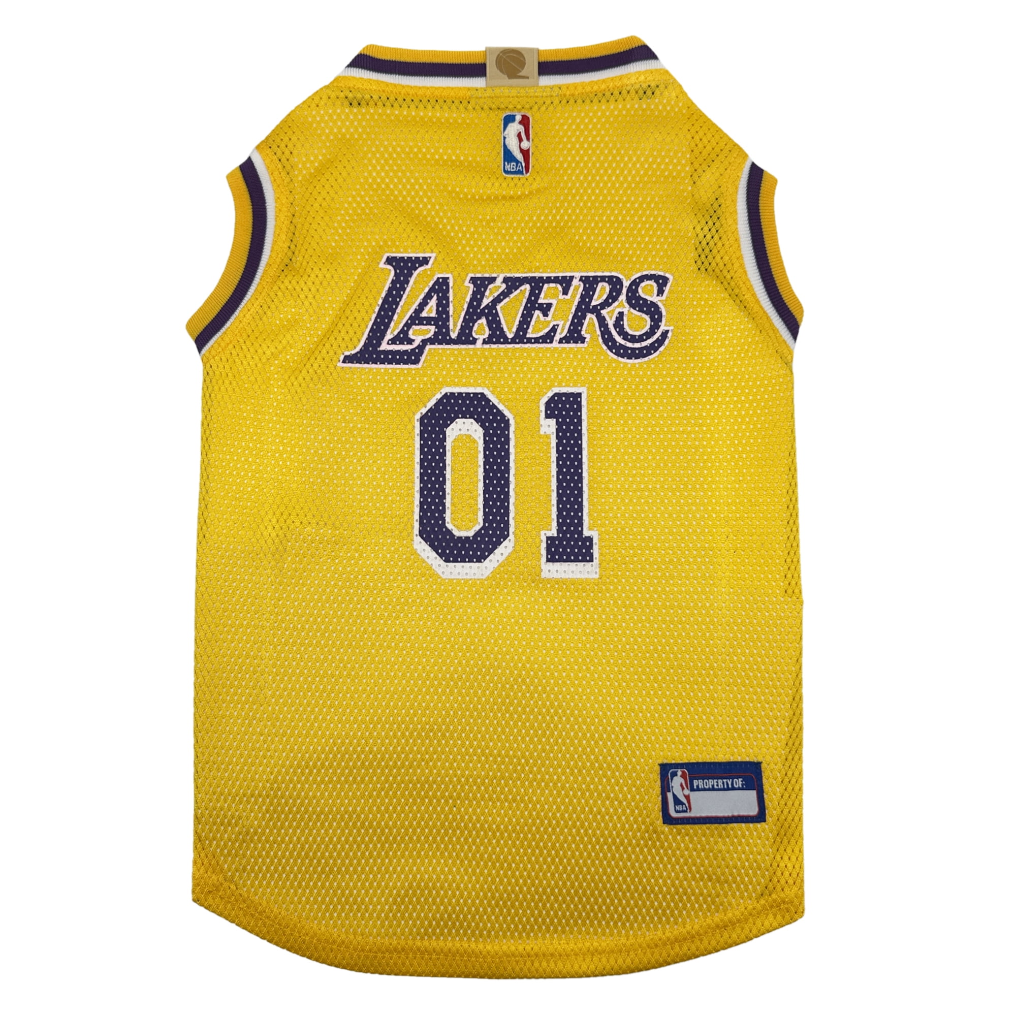 Pets First NBA La Lakers Mesh Basketball Jersey for Dogs & Cats