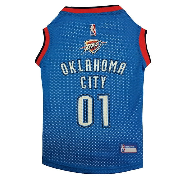 Pets First NBA Oklahoma City Thunder Mesh Basketball Jersey for DOGS & CATS - Licensed, Comfy Mesh, 21 Basketball Teams / 5 sizes