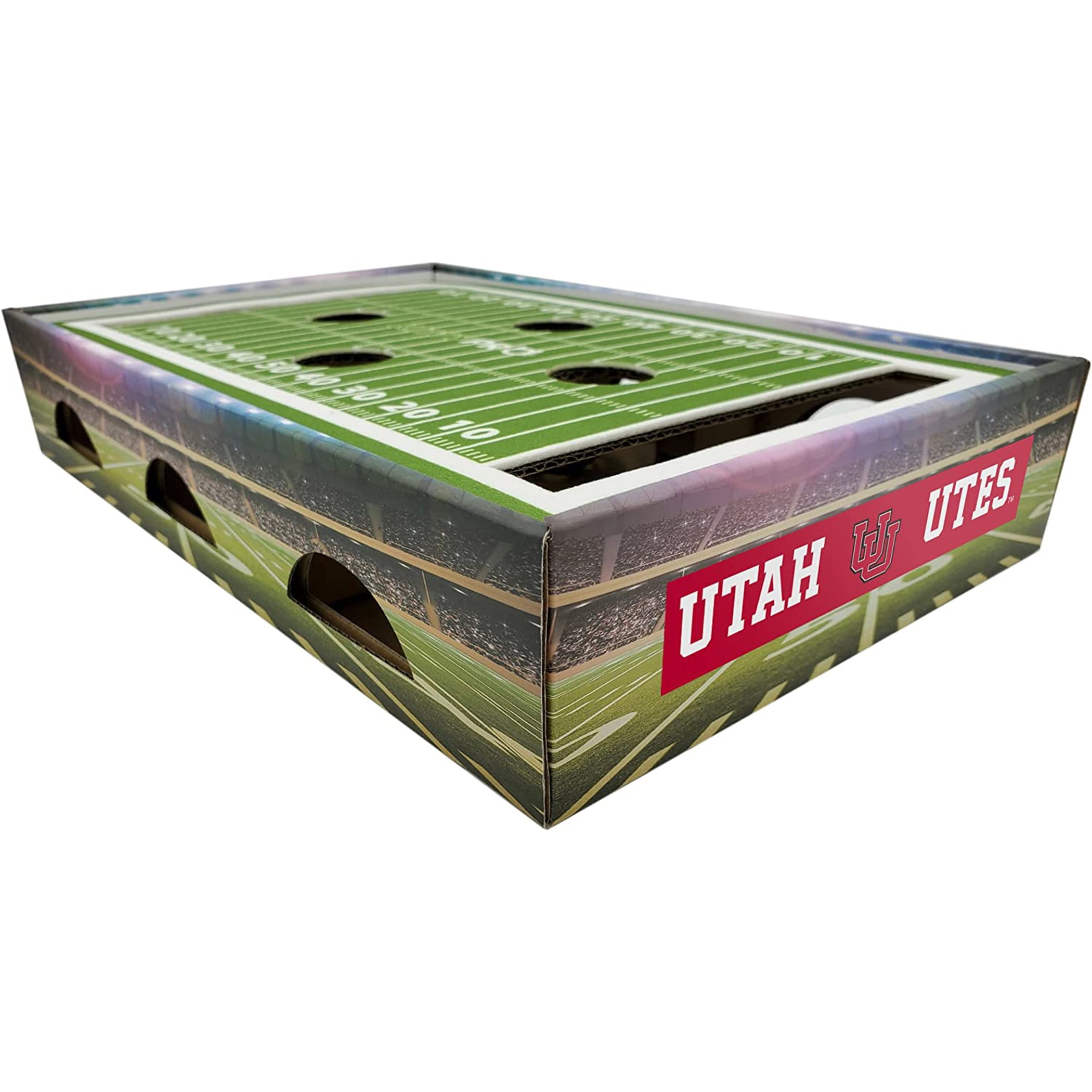Pets First NCAA Cat Scratcher Box Football Field Designed Cat Scratcher & Lounge