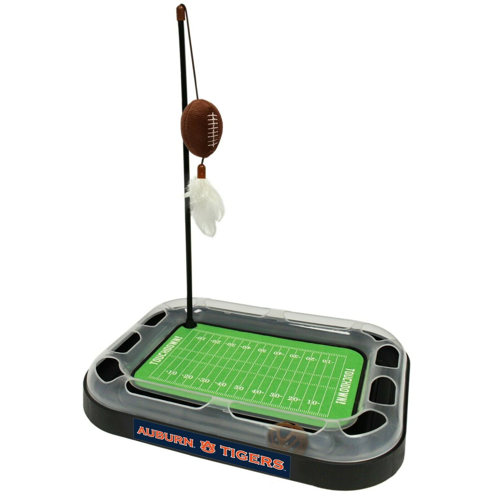 NCAA Clemson Tigers CAT Scratcher Toy with Catnip Plush & Feather Cat Toy 5-in-1 Kitty Toy