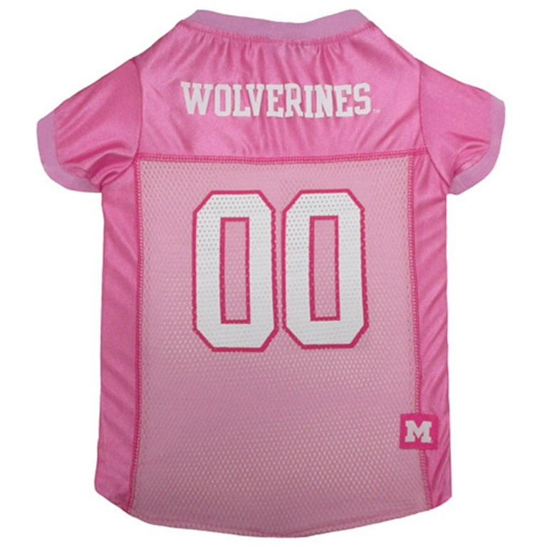 Pets First NCAA College Michigan Wolverines Pet Dog Pink Sport Jersey -  Extra Small 