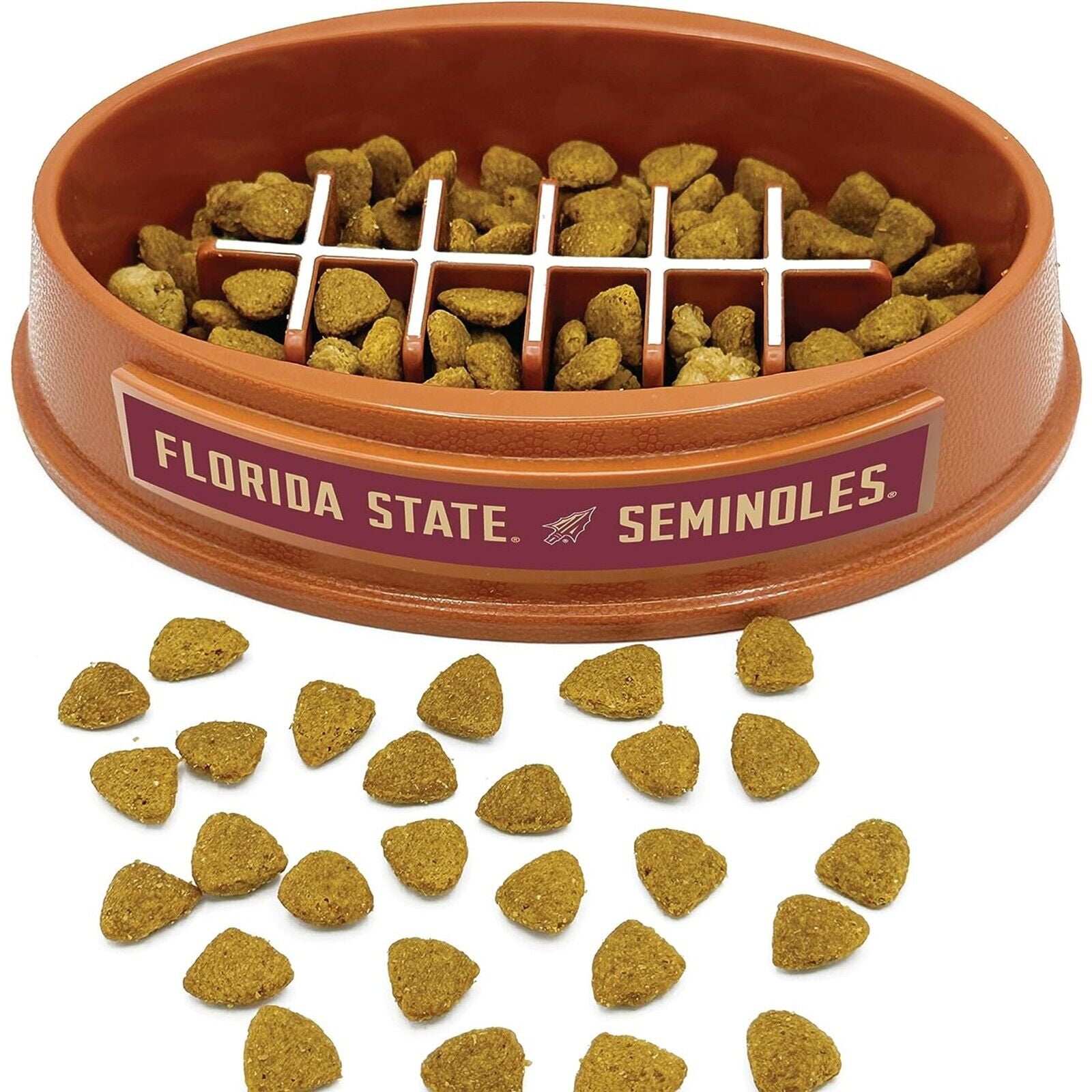 Pets First NCAA Florida State Seminoles Super-Bowl Slow Feeder Bowl for Dogs and Cats with Non-Slip Mat