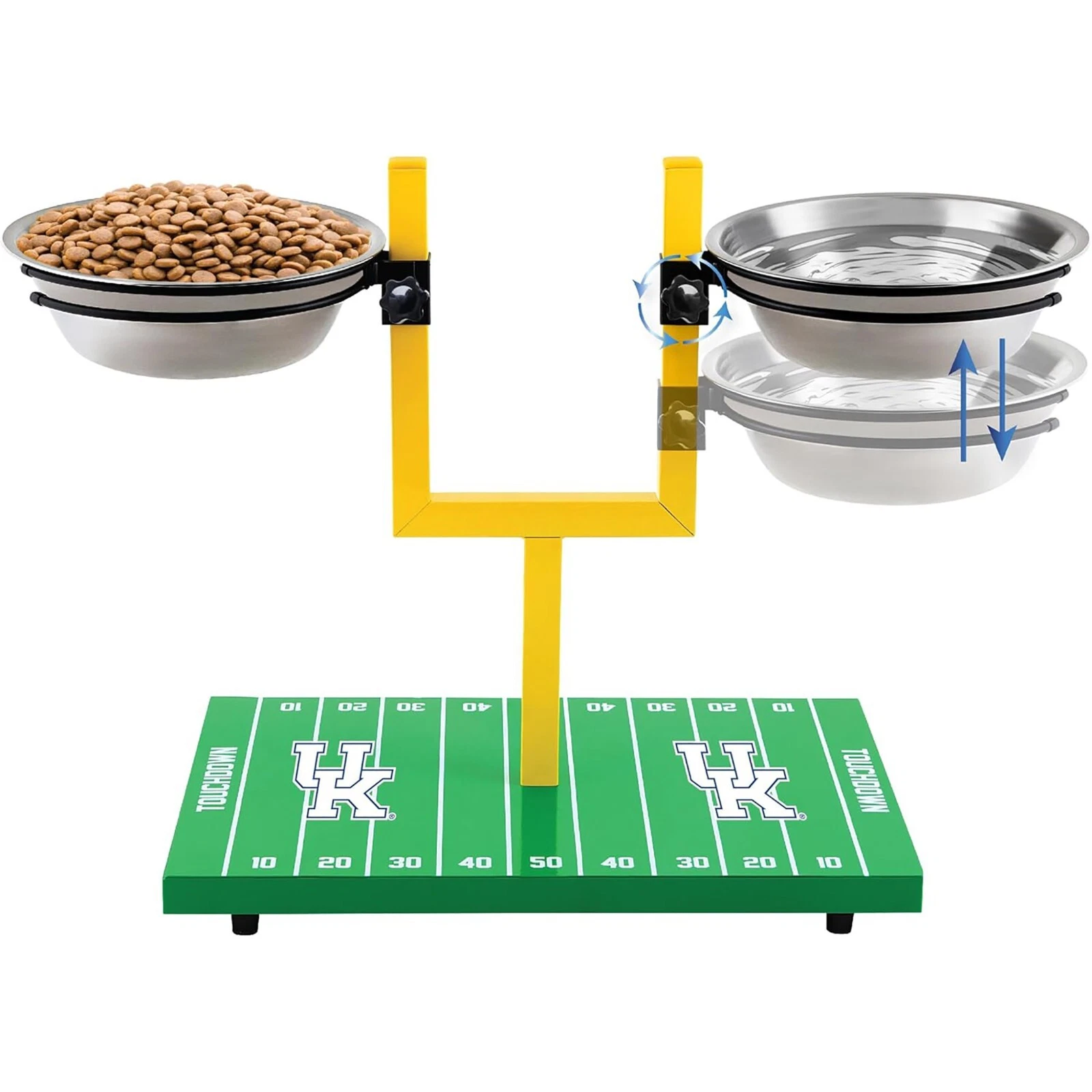Pets First NCAA Football Goalpost Elevated Dog Feeder Stainless Steel Bowl