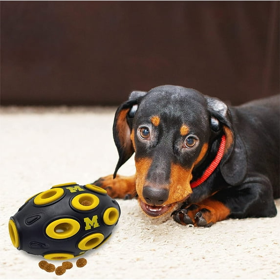 Pets First NCAA Football Treat Dispensing Toy for Dogs and Cats, Rubber Ball Toy