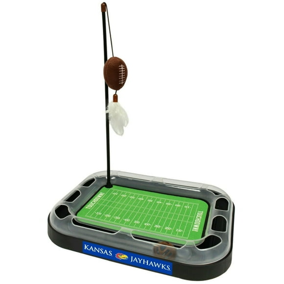 Pets First NCAA Kansas Jayhawks CAT Scratcher Toy with Catnip Plush & Feather Cat Toy 5-in-1 Kitty Toy