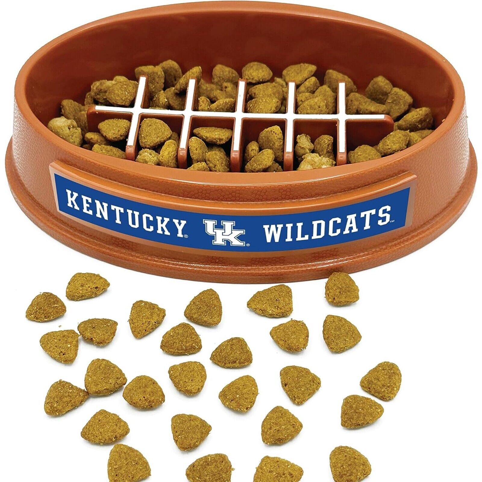 Pets First NCAA Kentucky Wildcats Super-Bowl Slow Feeder Bowl for Dogs and Cats with Non-Slip Mat