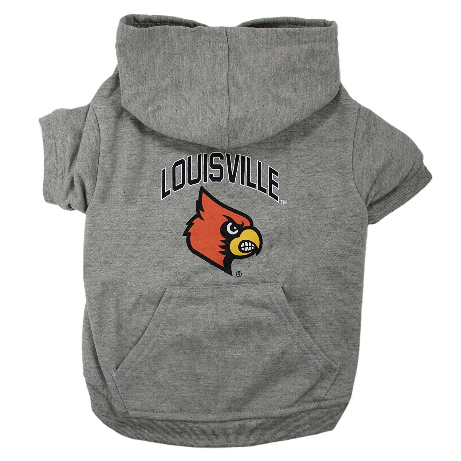 Pets First NCAA Louiseville Cardinals Pet Sweatshirt for Cats and Dogs with Hood - Extra Small