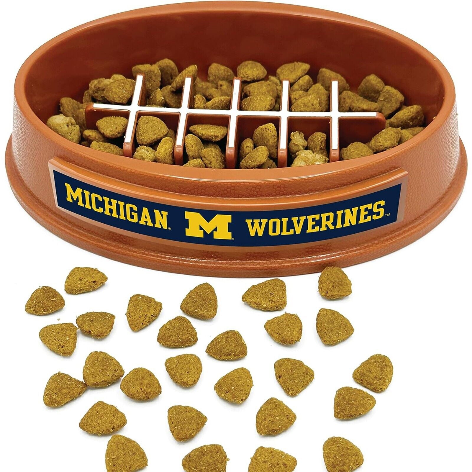Pets First NCAA Michigan Wolverines Super-Bowl Slow Feeder Bowl for Dogs and Cats with Non-Slip Mat