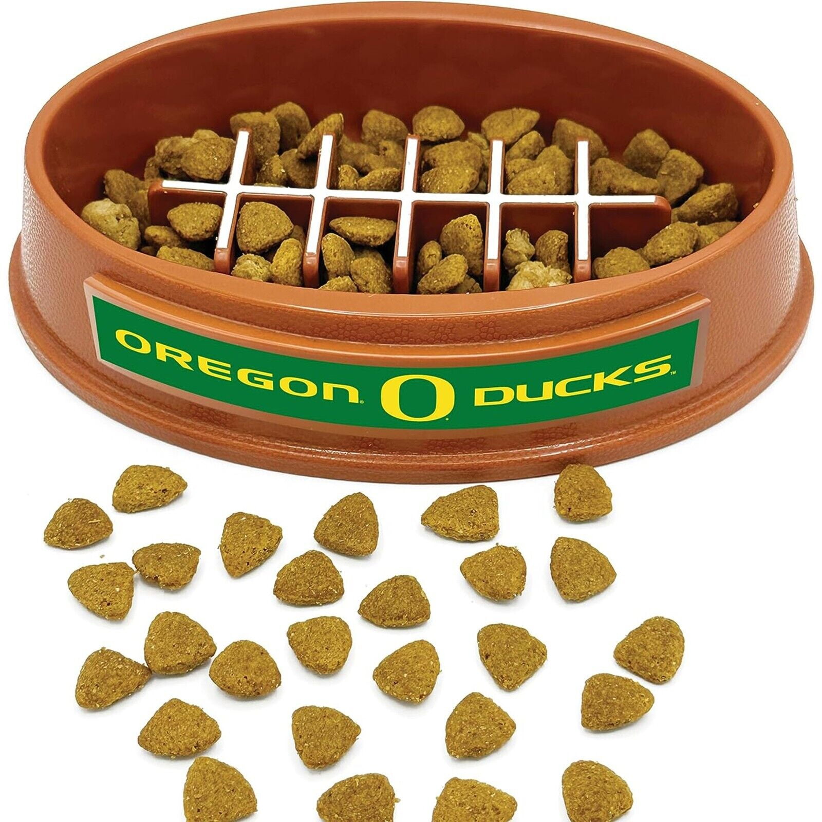 Pets First NCAA Oregon Ducks Super-Bowl Slow Feeder Bowl for Dogs and Cats with Non-Slip Mat