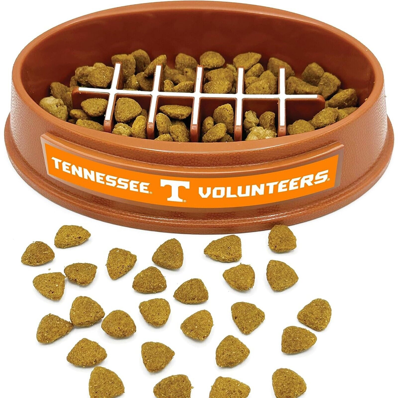 Pets First NCAA Tennessee Volunteers Super-Bowl Slow Feeder Bowl for Dogs and Cats with Non-Slip Mat