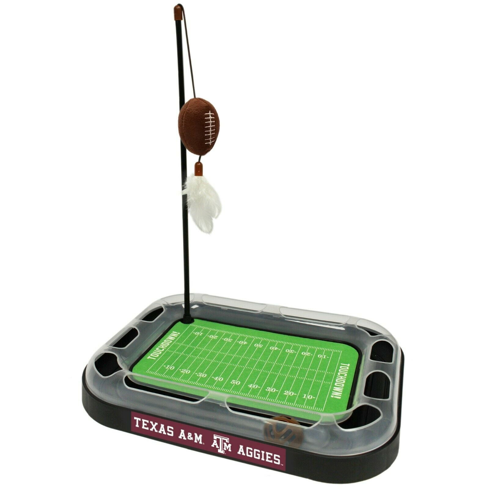 NCAA Texas A&M Aggies CAT Scratcher Toy with Catnip Plush & Feather Cat Toy 5-in-1 Kitty Toy