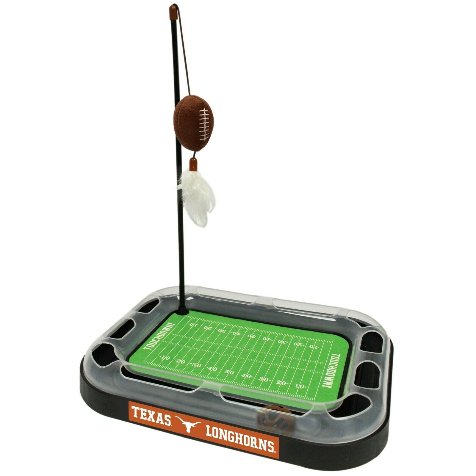 NCAA Texas Longhorns CAT Scratcher Toy with Catnip Plush & Feather Cat Toy 5-in-1 Kitty Toy