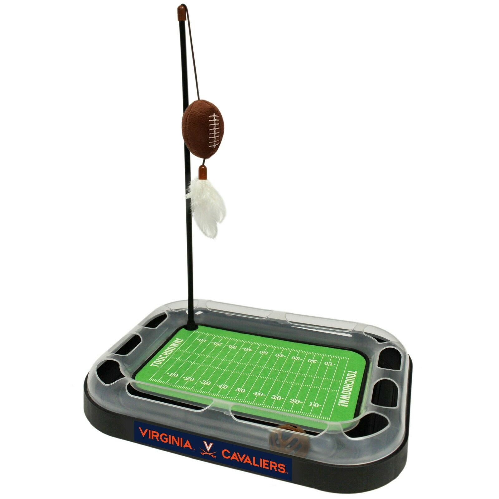 NCAA Virginia Cavaliers CAT Scratcher Toy with Catnip Plush & Feather Cat Toy 5-in-1 Kitty Toy